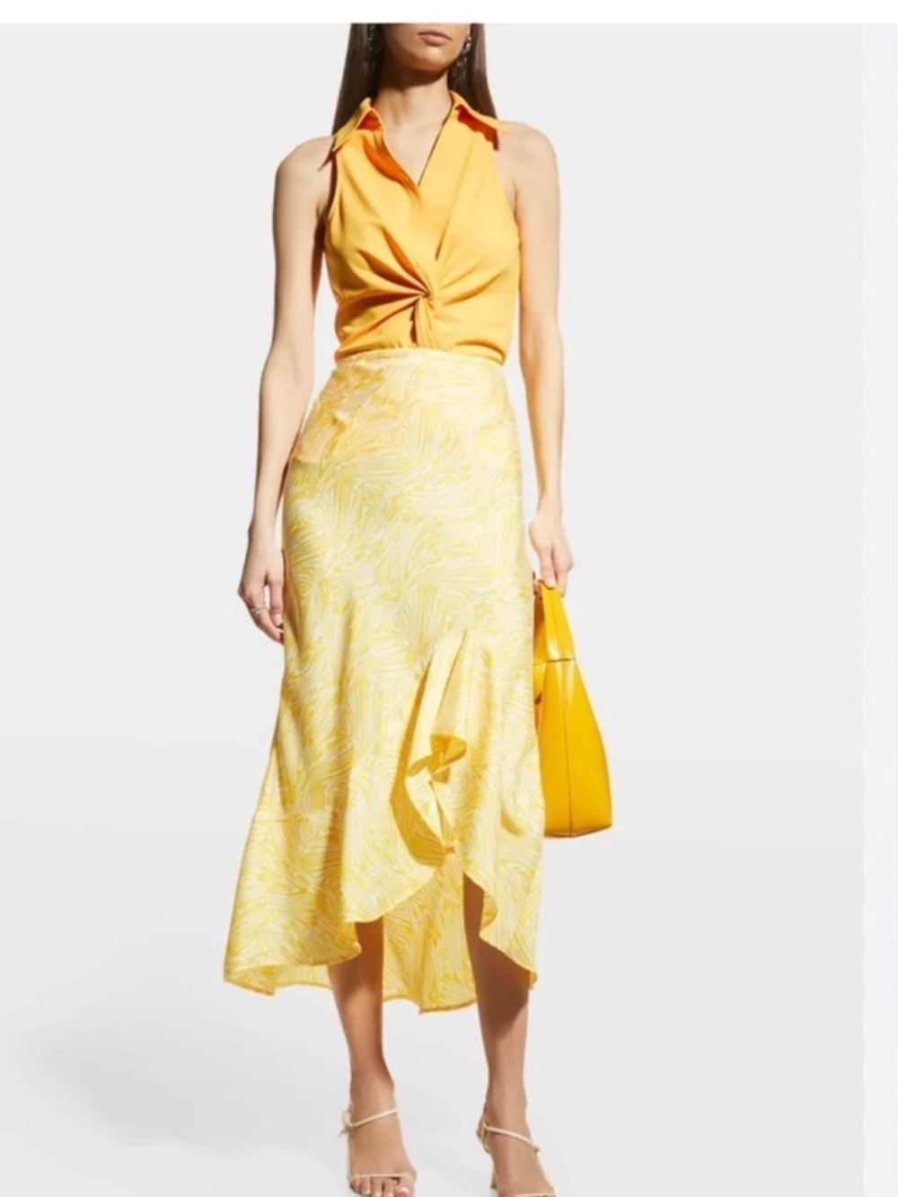 Cinq A Sept Valencia Printed Ruffle
Midi Skirt